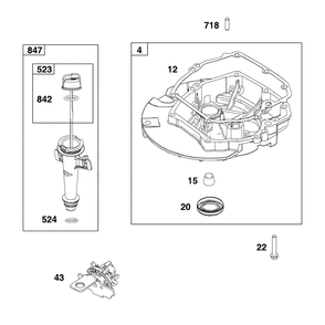 Engine >> Sump/Lubrication Diagram and Parts List for 021022-00  Briggs and Stratton Pressure Washer